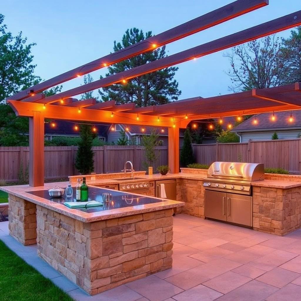 Pergola outdoor kitchen